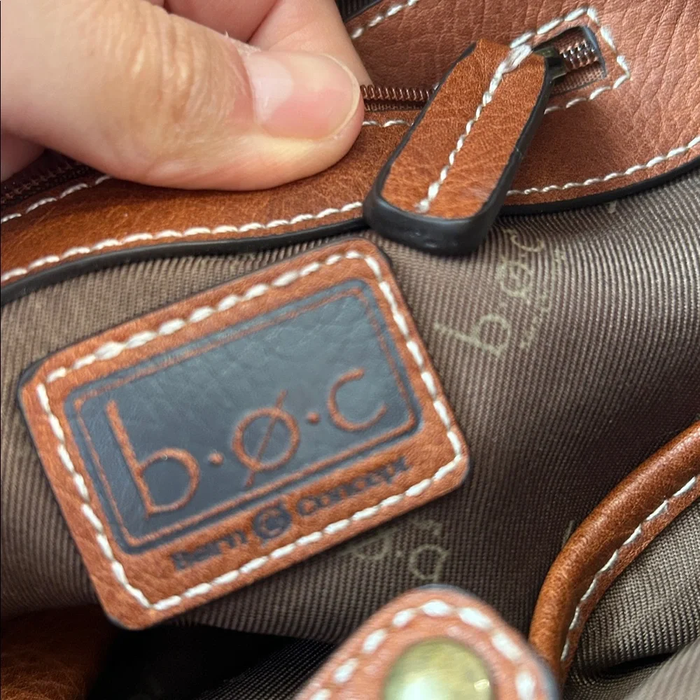 BOC Born Concept White Brown Handbag Purse Tote Zipper crossbody boho vintage
